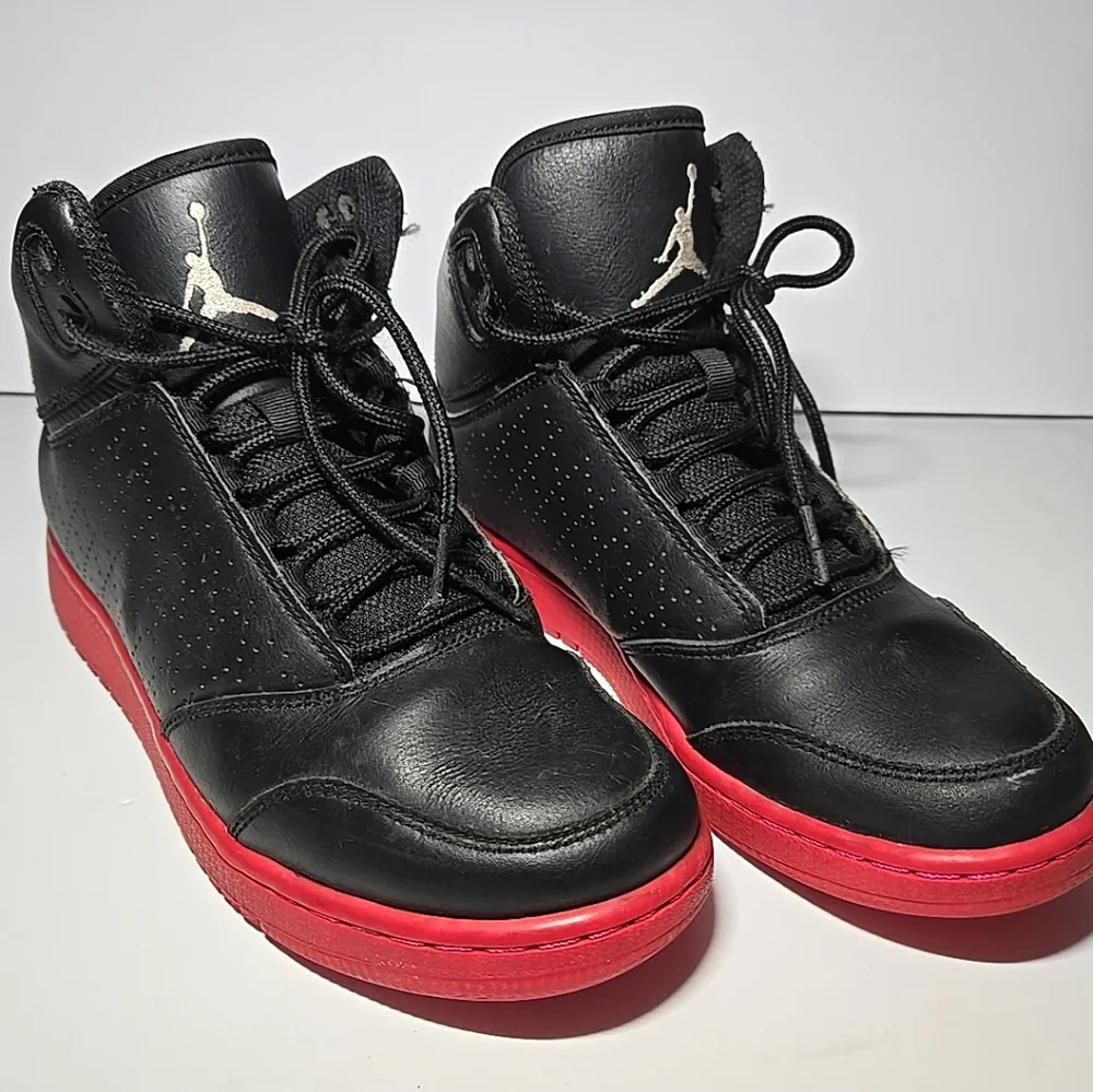 Nike Air Jordan 1 Flight 5 Black/Red Or Pink Sz 6Y Gently Worn - Picture 1 of 12